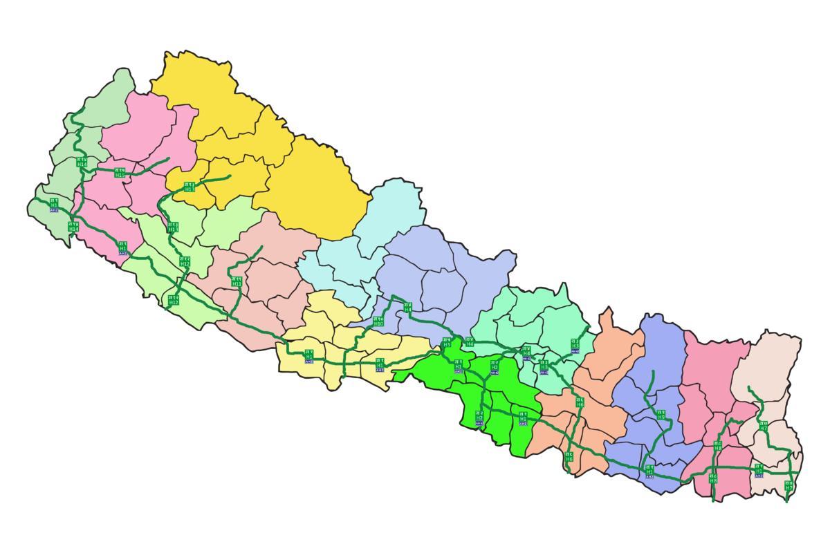 Kart Nepal ilə əsas magistralların