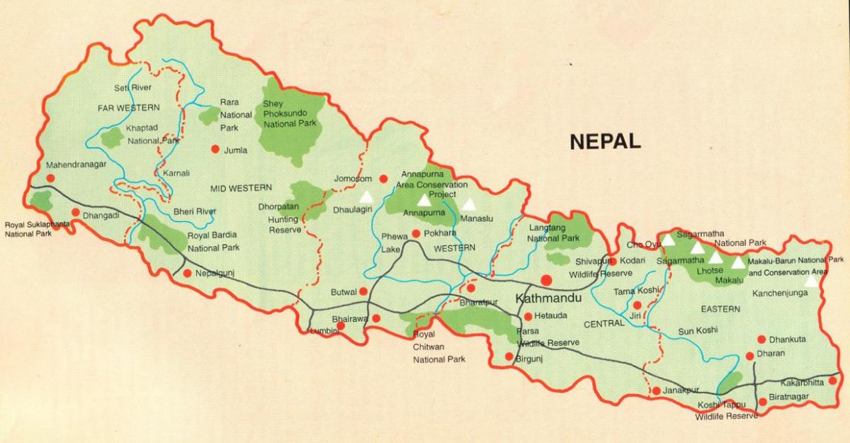 kart Nepal ilə səyahət yerləri