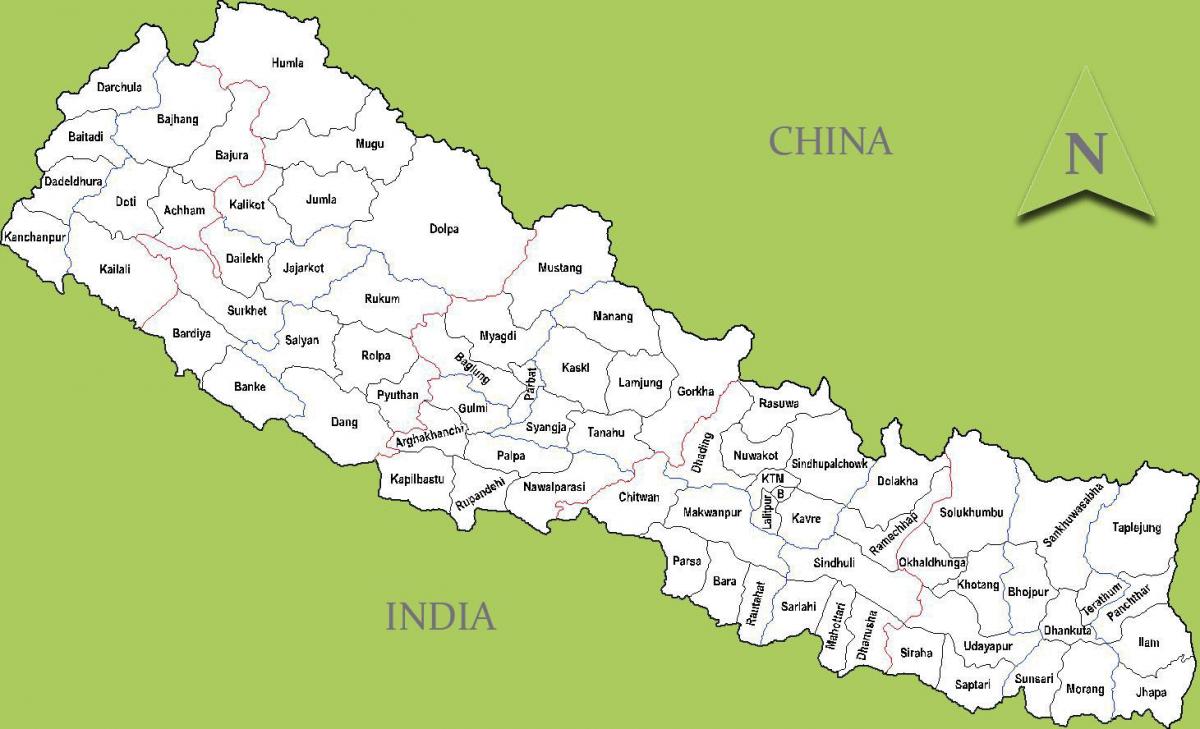 Nepal kartı ilə şəhərləri