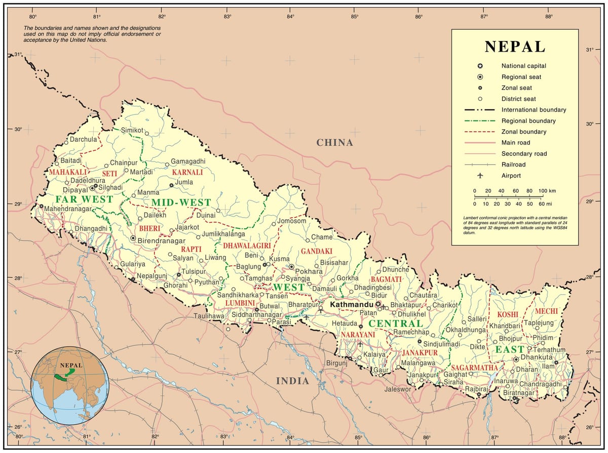 online xəritəsi, Nepal