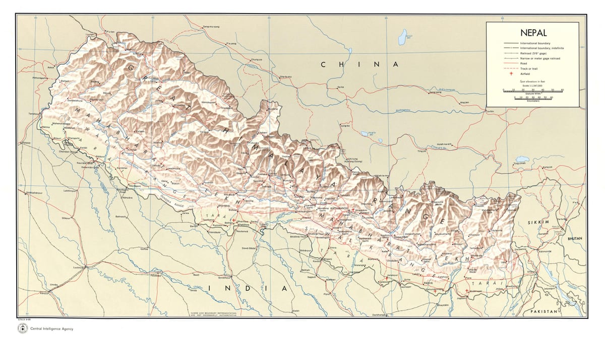 hava Nepal xəritədə