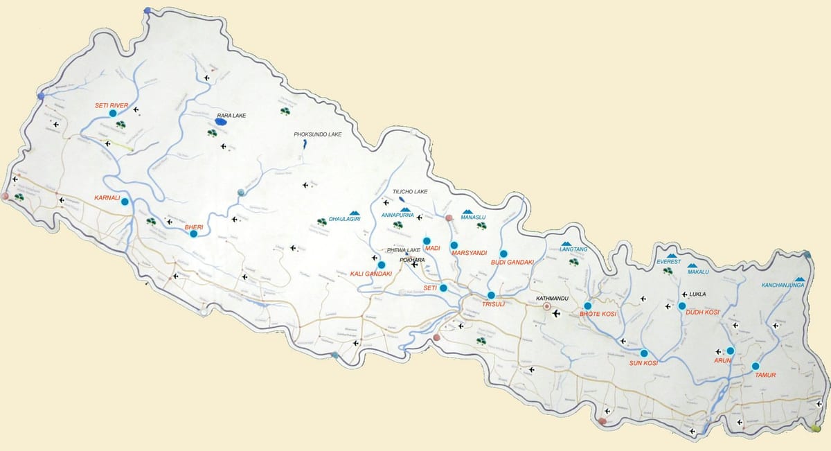 kart Nepal ilə göllər