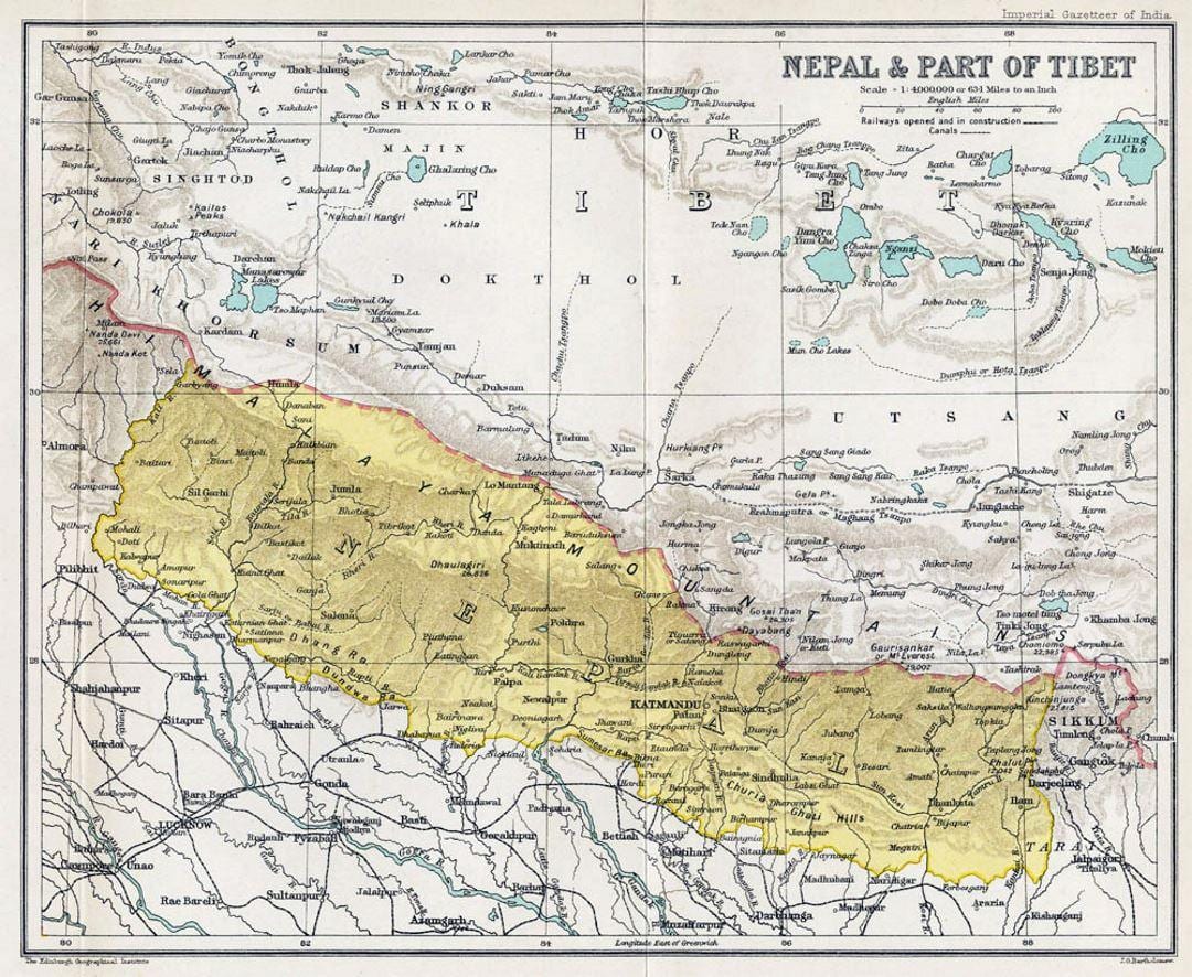 çox köhnə xəritəsi, Nepal
