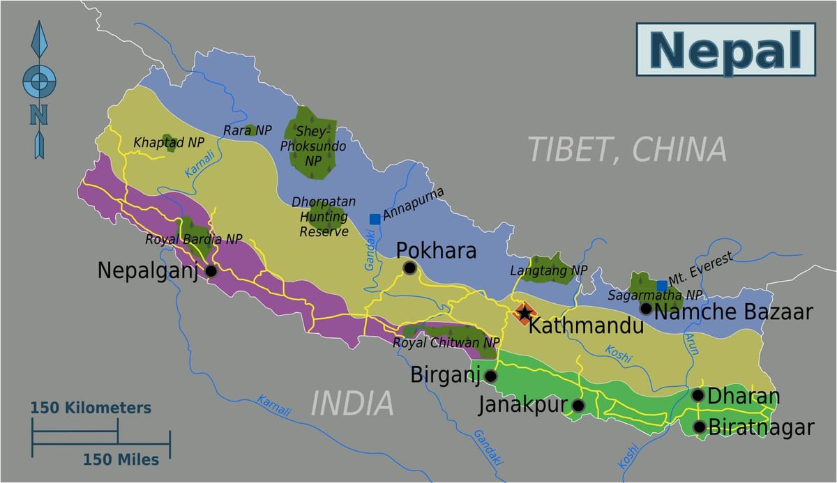 coğrafi xəritə, Nepal