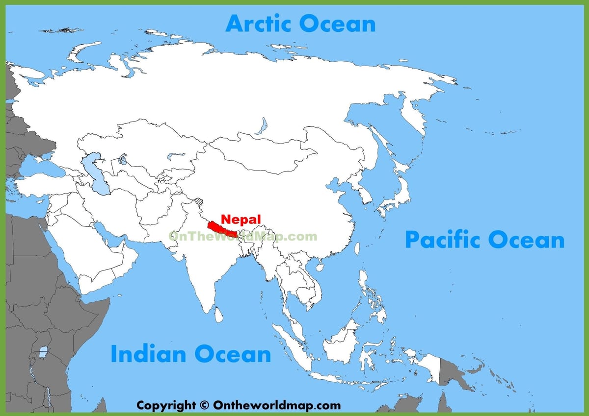 Nepal Asiya xəritə