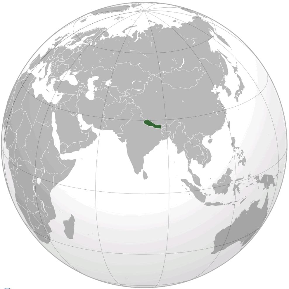 Xəritə torpaq Nepal