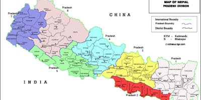 7-Pradesh Nepal xəritə