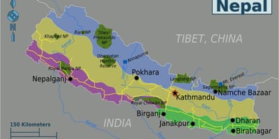Coğrafi xəritə, Nepal