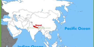 Nepal Asiya xəritə
