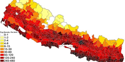 Nepal kart əhalinin sıxlığı 