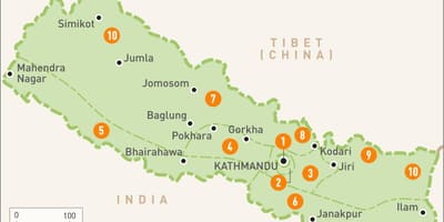 Nepal kartı ilə regionlar